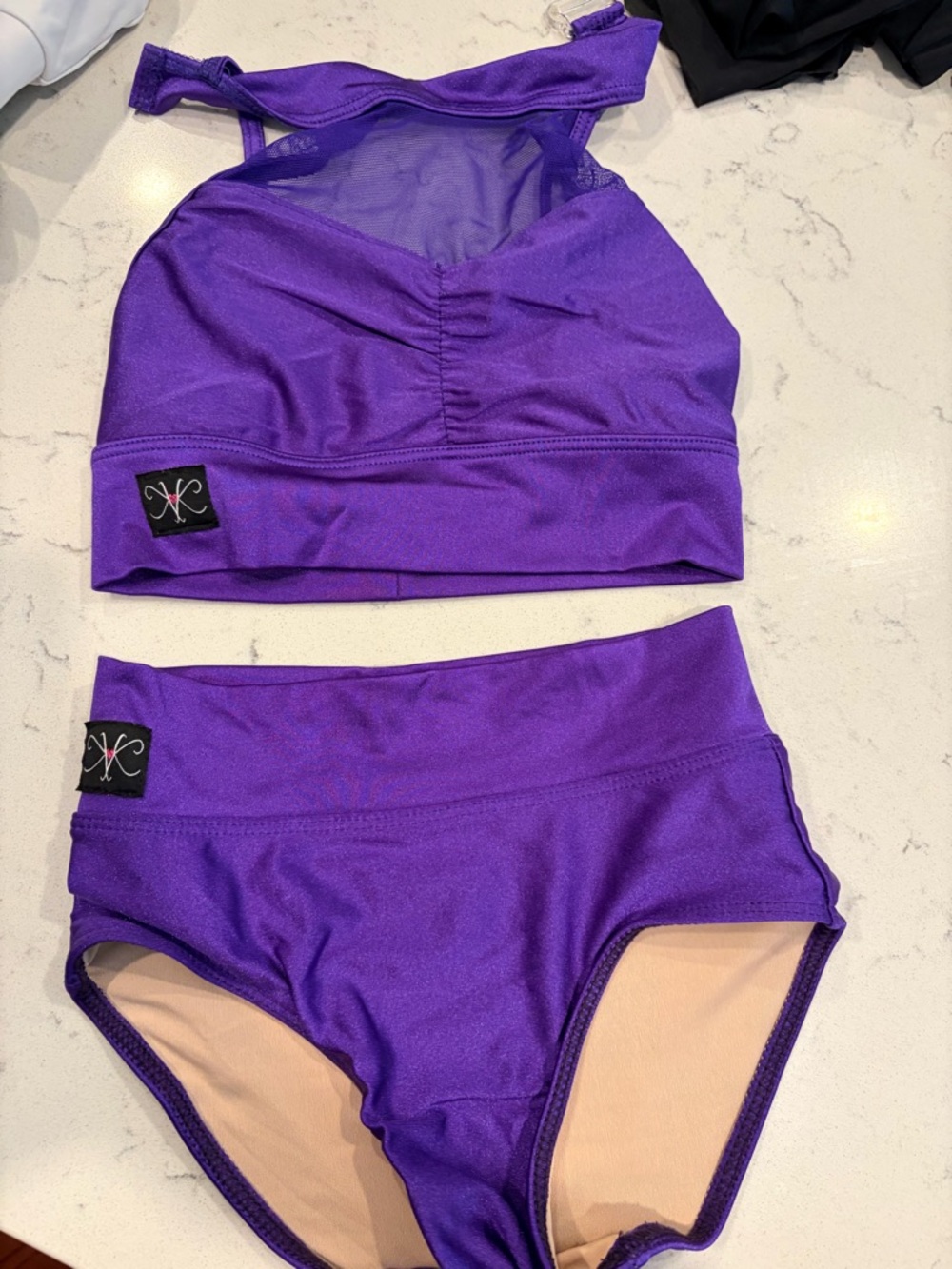 Kids Purple Two-Piece Dance/Active Set by Unknown Brand